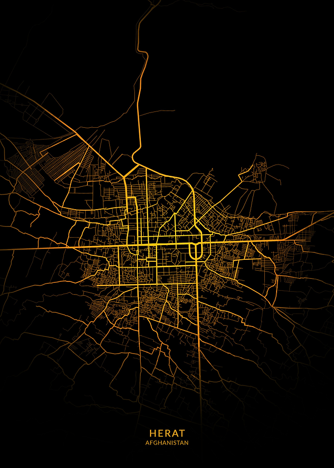 Herat City Map Gold