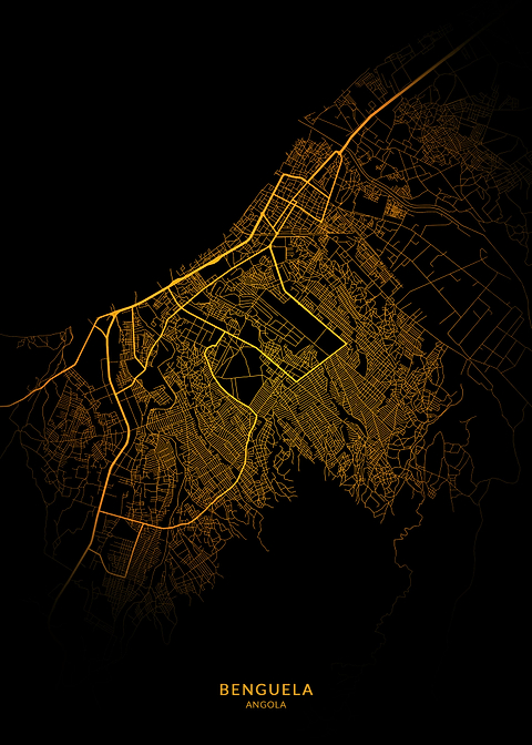 Benguela City Map Gold