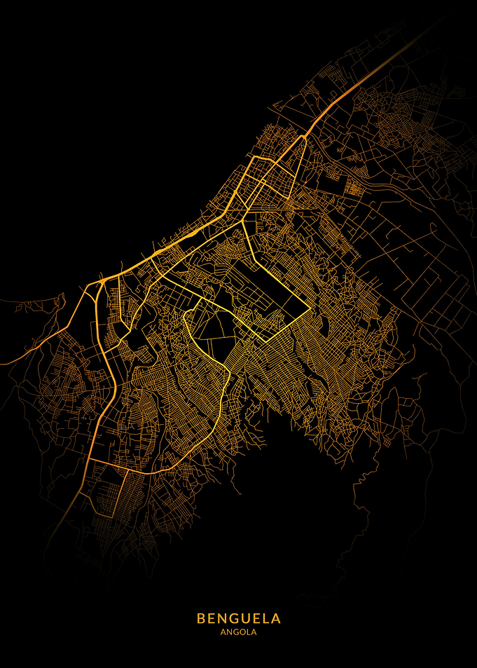 Benguela City Map Gold