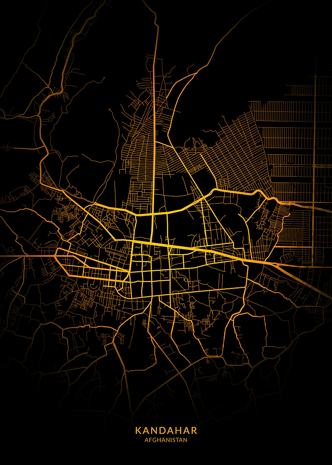 Kandahar City Map Gold