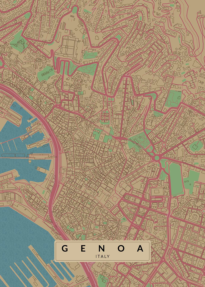 Genoa Italy City Map