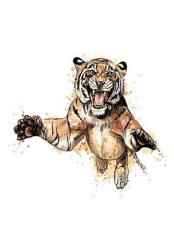 tiger jumping