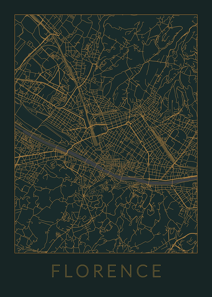 Florence Gray Orange Map