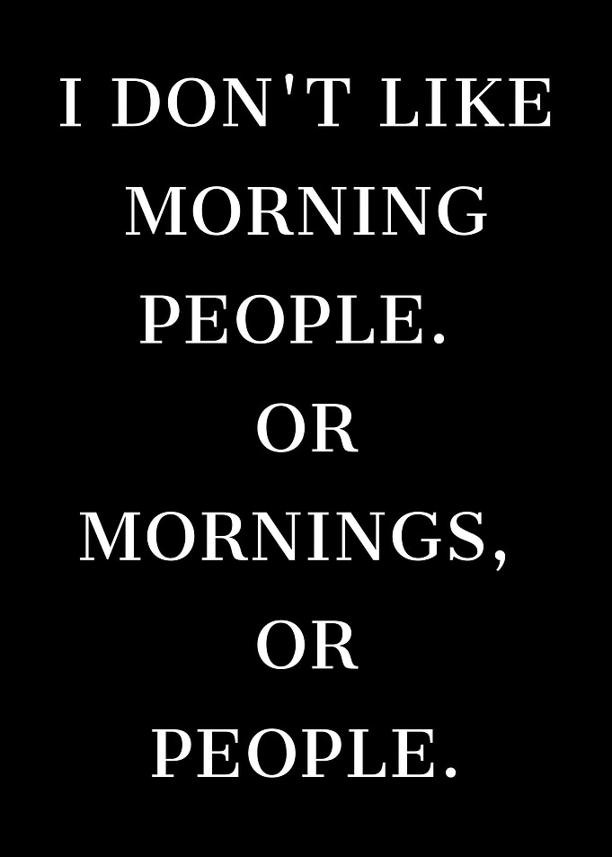 I Dont Like Morning Funny