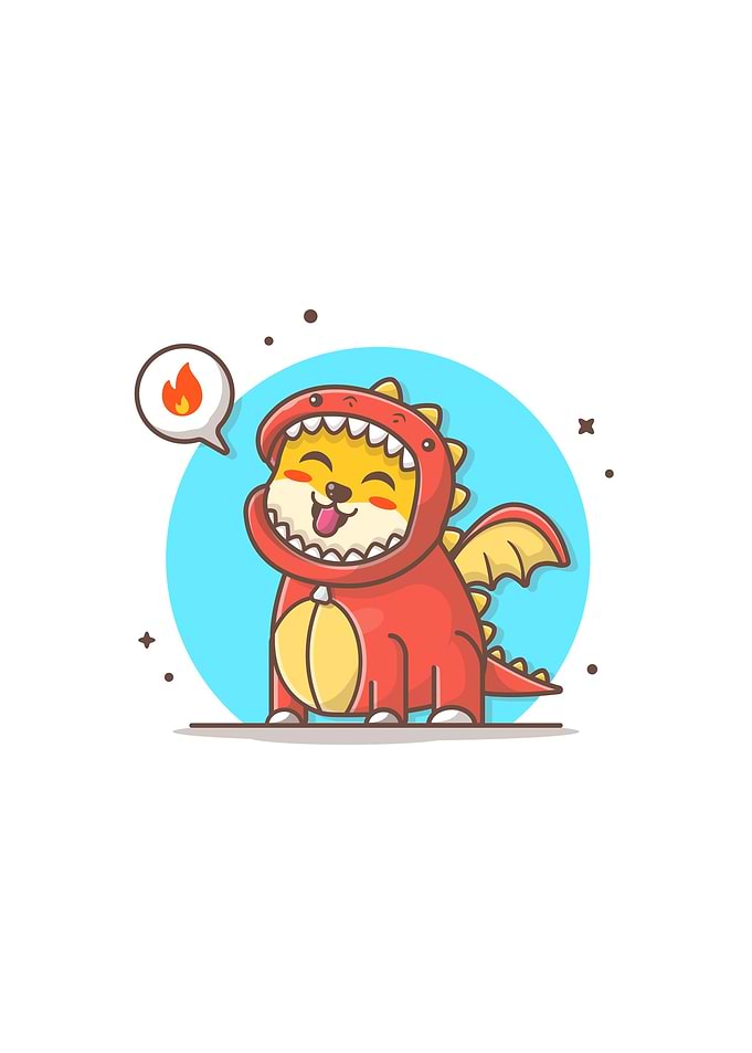 Cute dog wearing dragon
