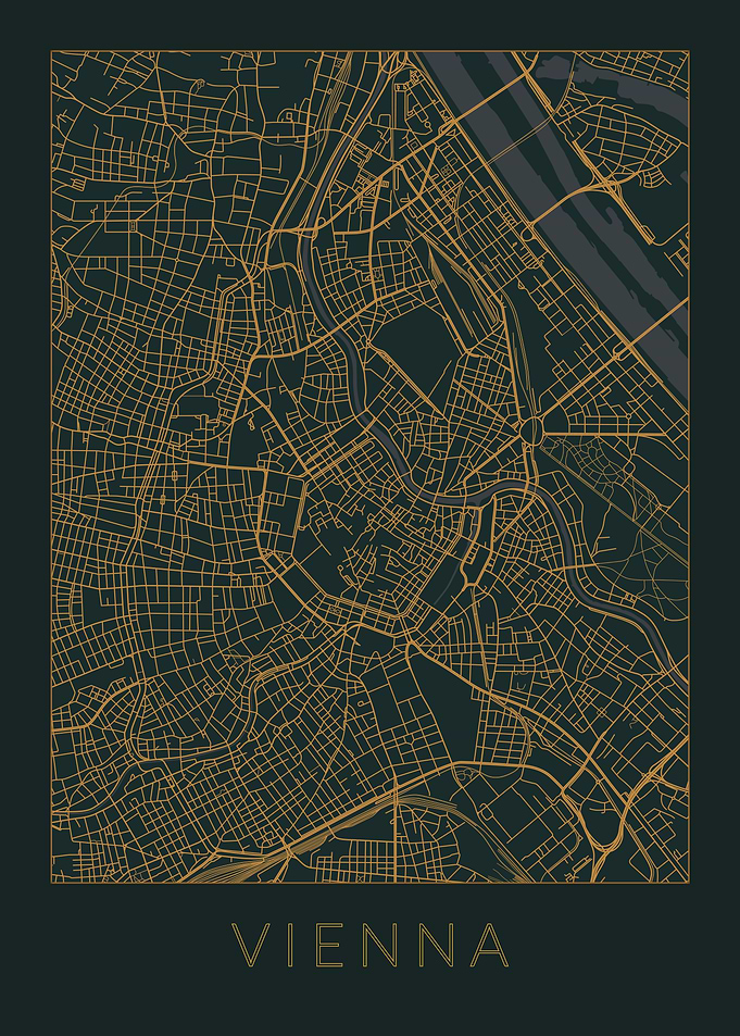 Vienna Gray Orange Map