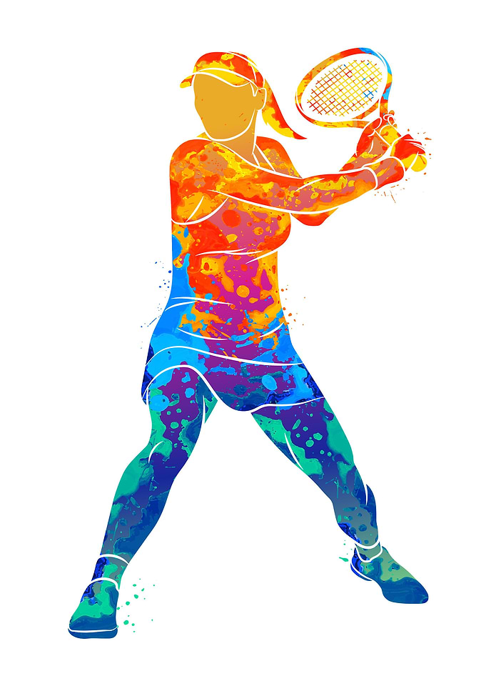 Abstract tennis player