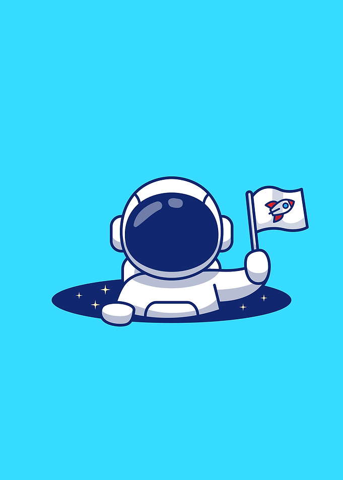 Cute astronaut holding