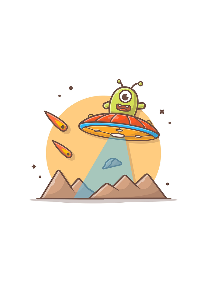 alien flying on planet