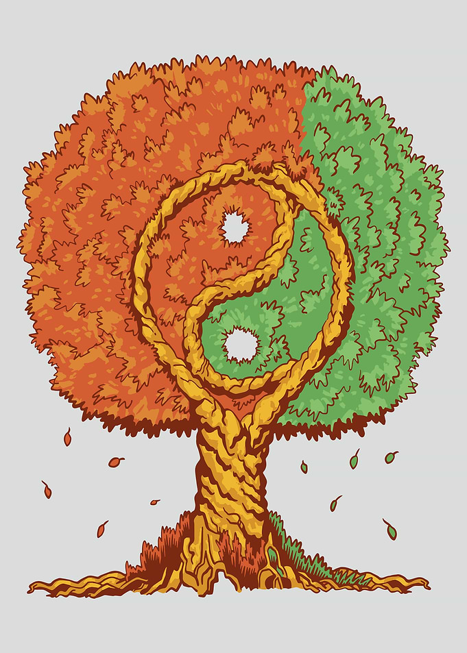 Ying yang tree of life