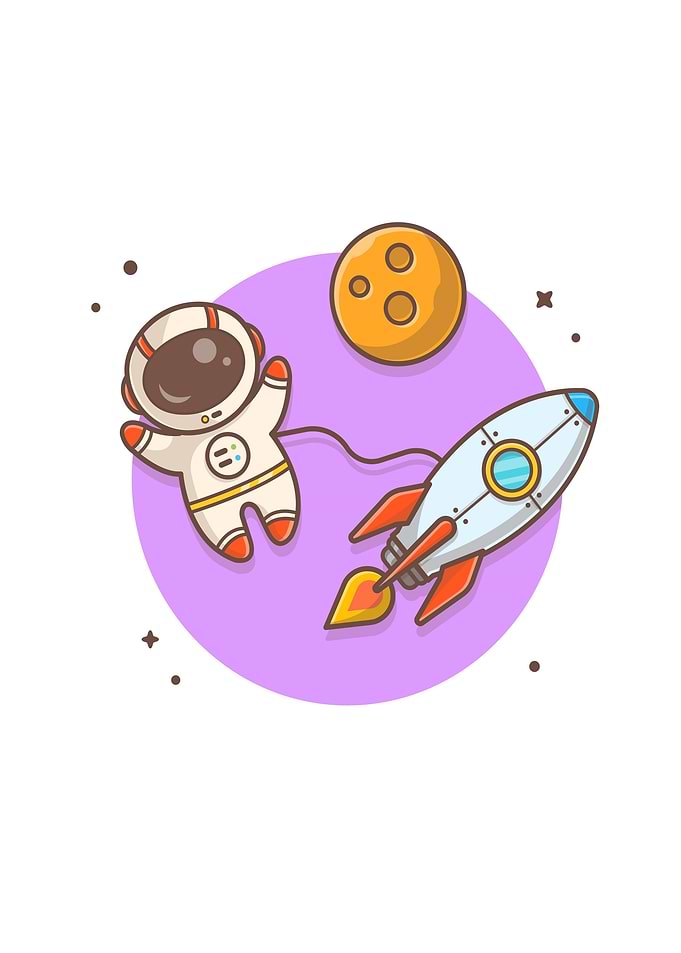 Cute astronaut flying