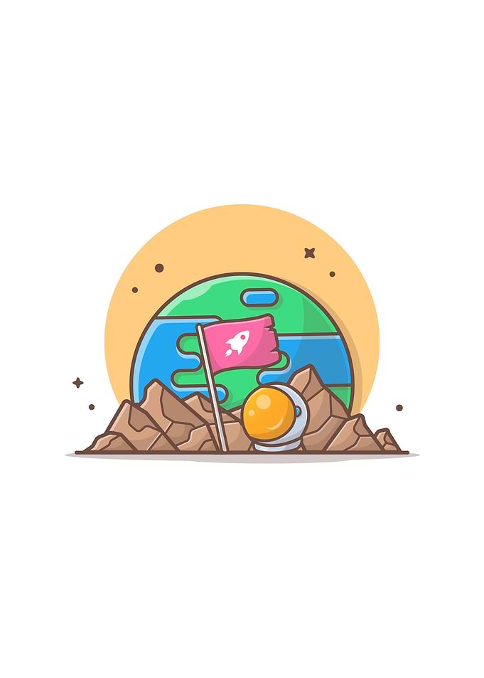 planet with astronaut