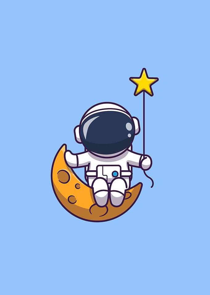 Astronaut sitting on moon