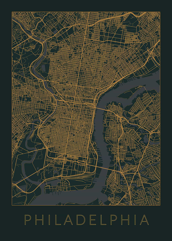 Philadelphia Gray Map