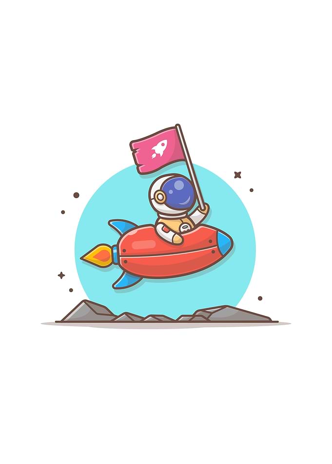astronaut holding flag