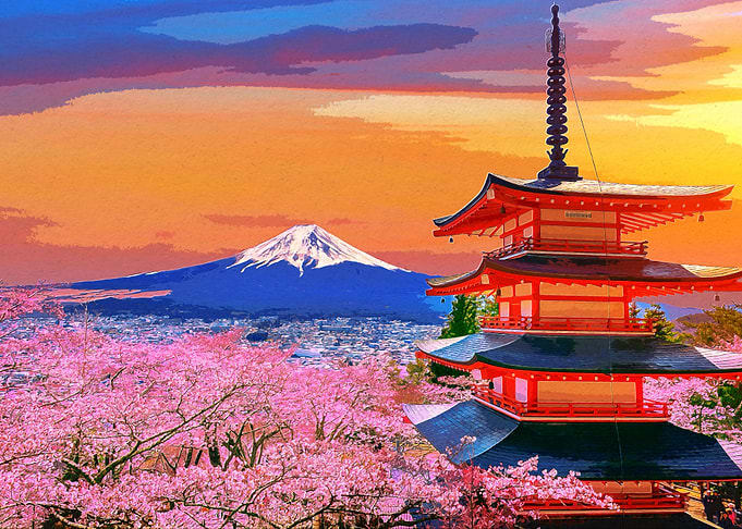 Japanese Mountain Sunset