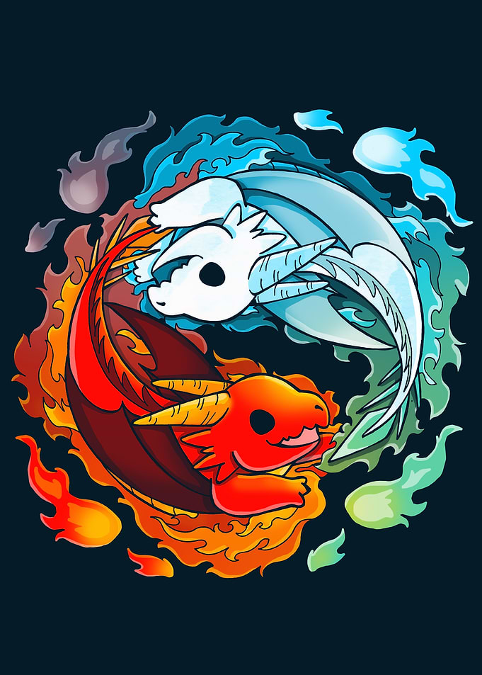 Ying Yang Fire Water Drago