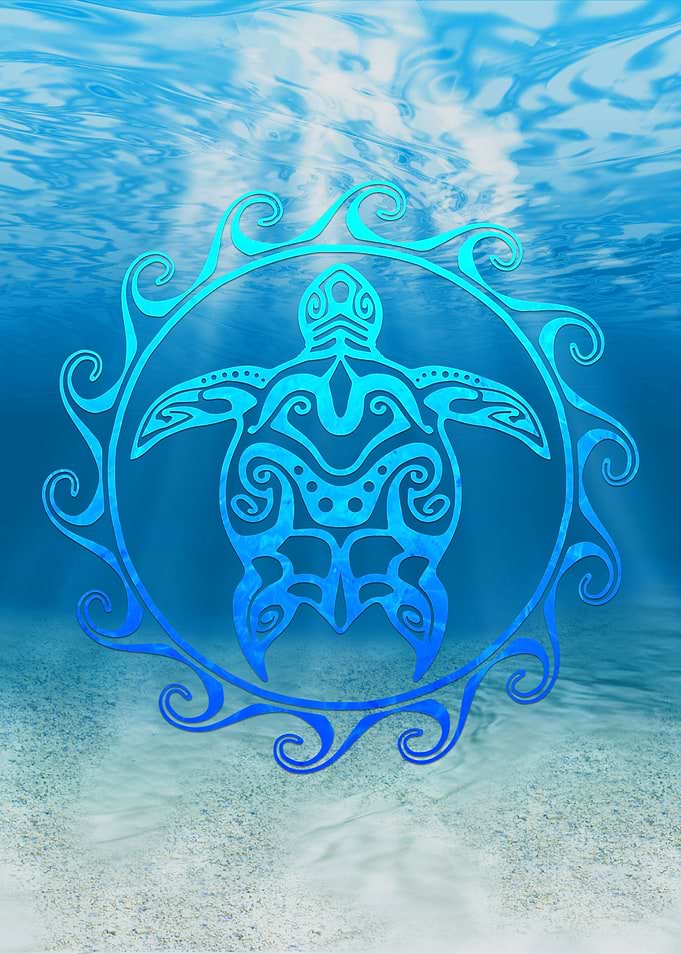 Blue Tribal Turtle