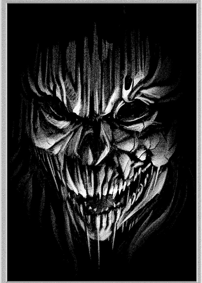 Creepy Monochrome Skeleton