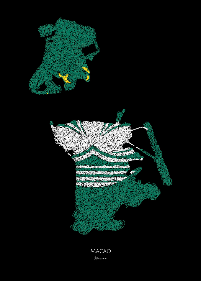MACAO SCRIBBLE ART FLAG