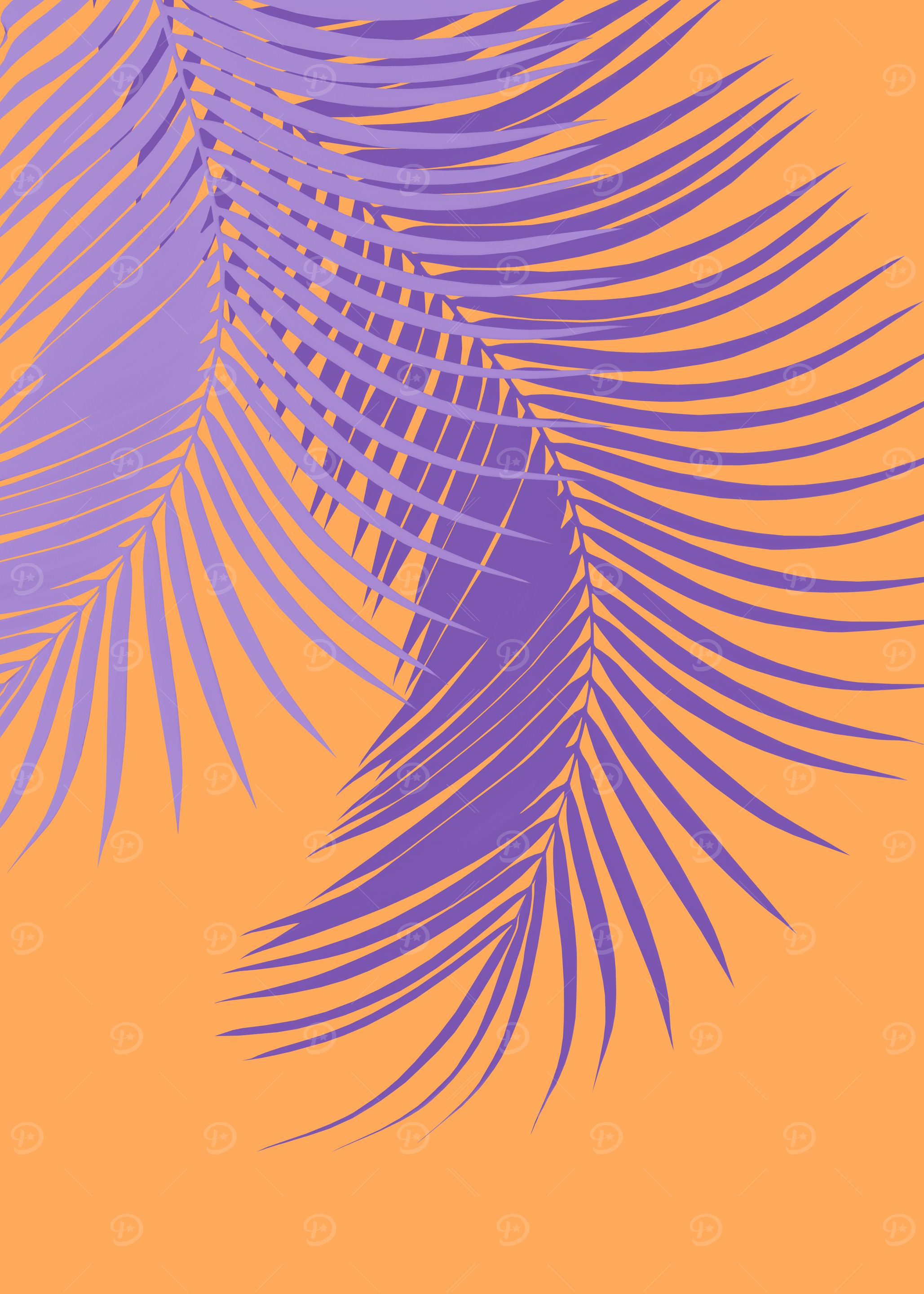 Palm Leaves Purple Orange