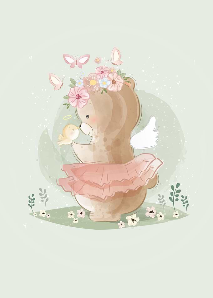 Bear Holding A Tiny Bird