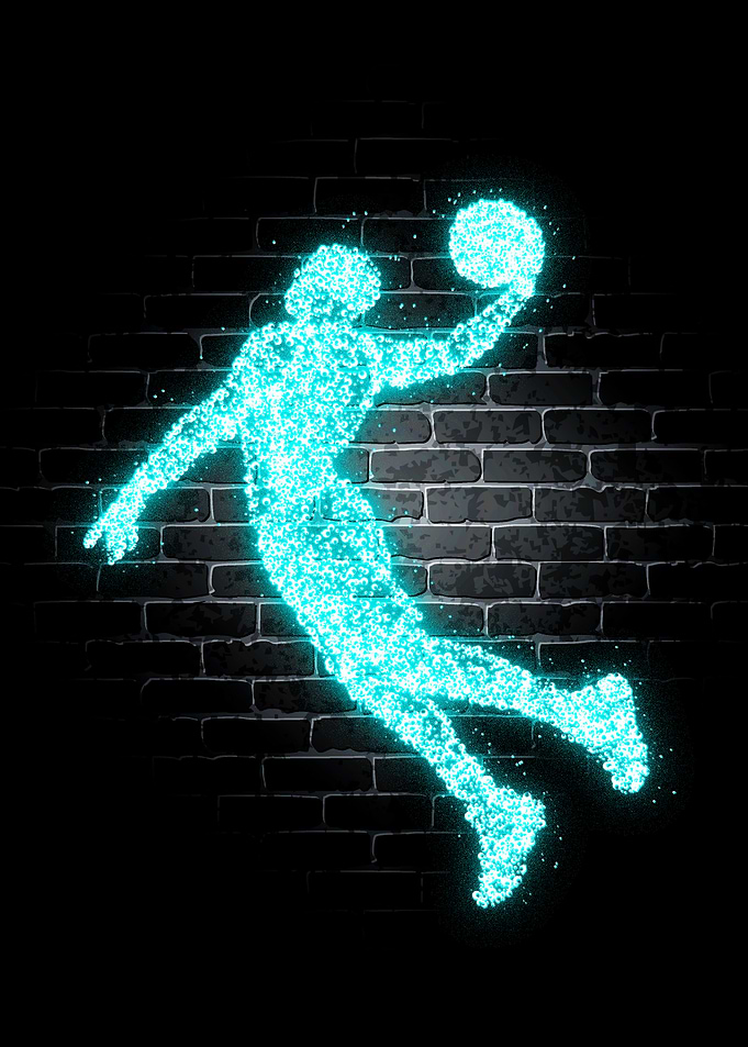 Basketball Player Neon