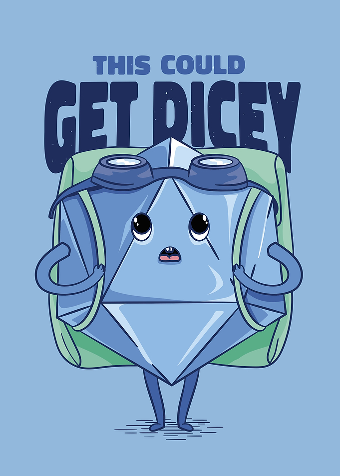 RPG dice funny cartoon