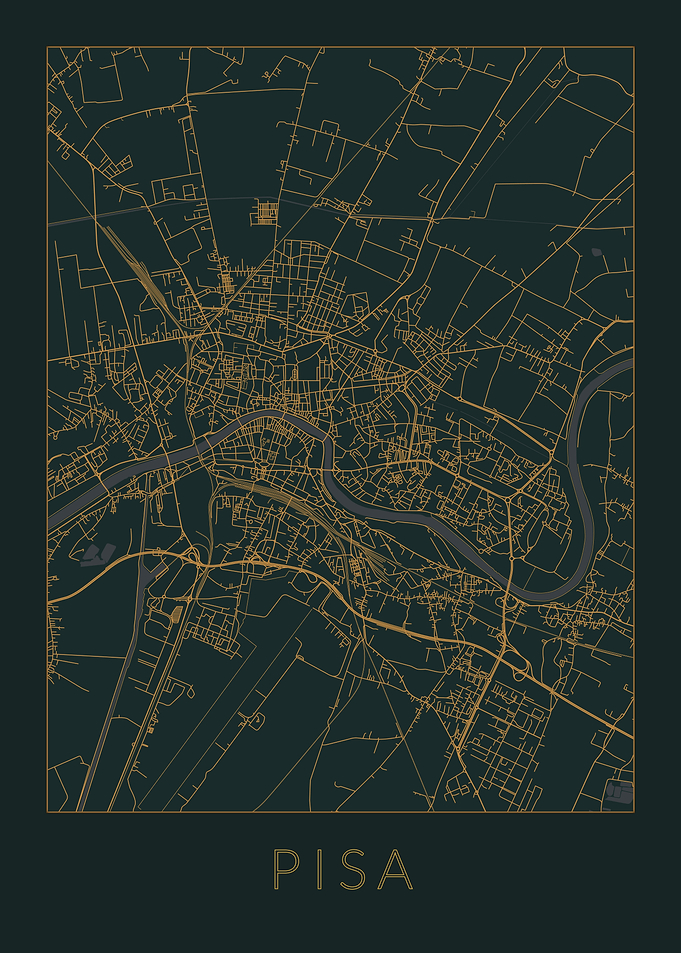Pisa Gray Orange Map