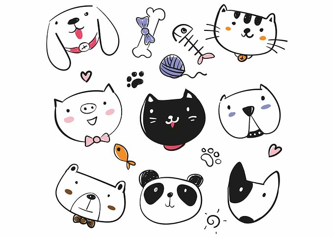 Hand drawn animals