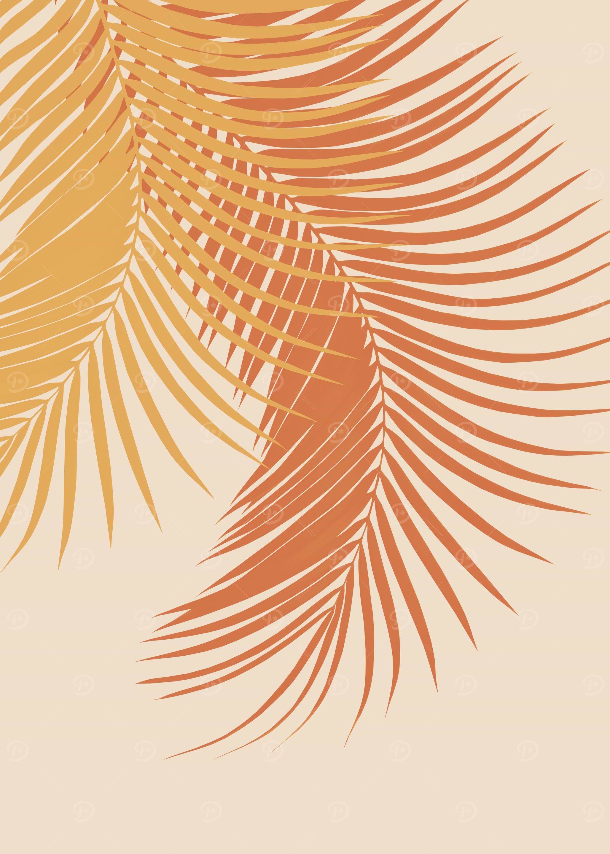Palm Leaves Yellow Orange