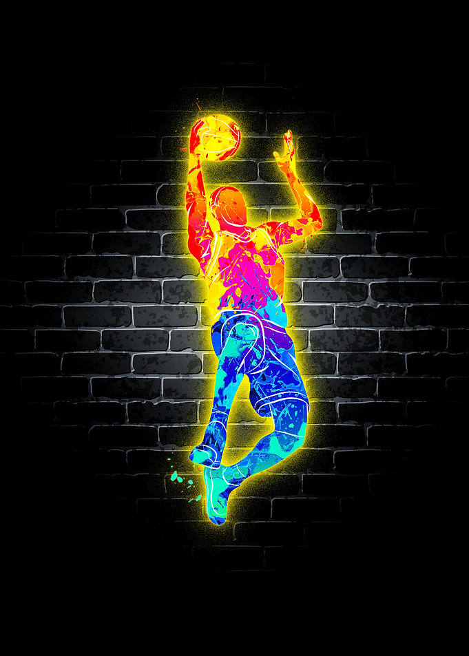 Basketball Player Neon