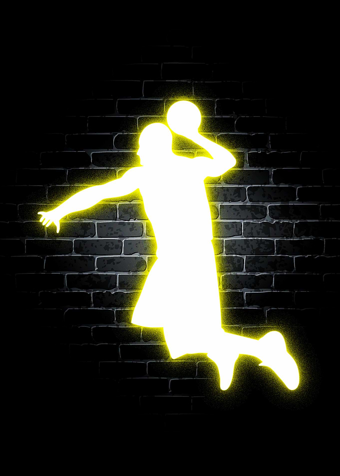 Basketball Player Neon