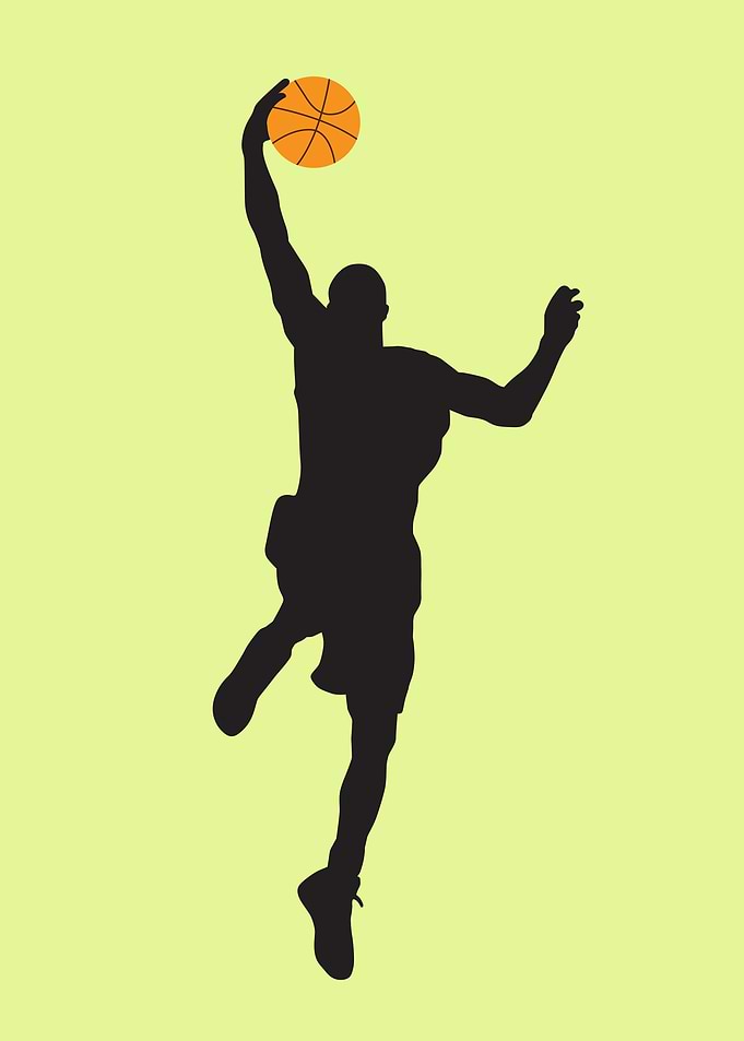 Silhouettes of basketball