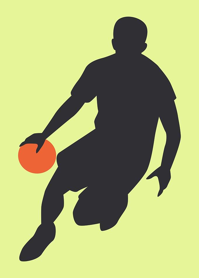 Silhouettes of basketball