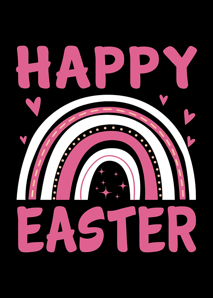 Happy Easter Girls Rainbow