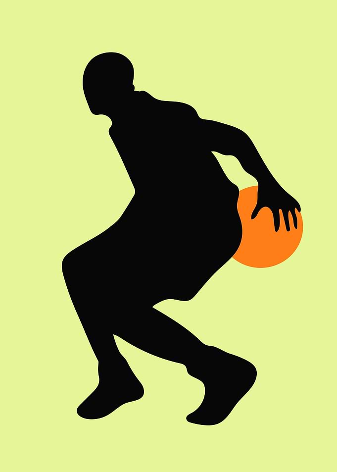 Silhouettes of basketball