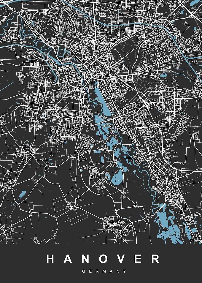 HANOVER Map GERMANY