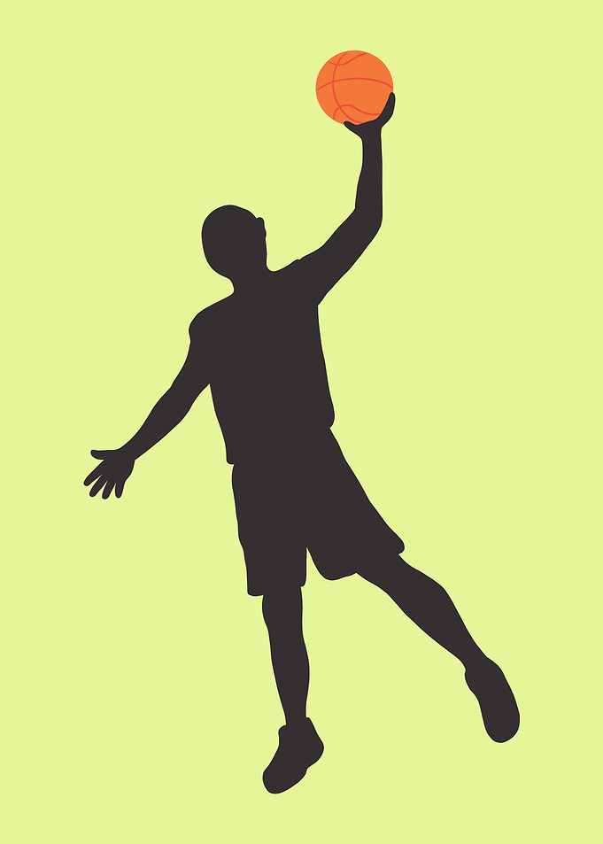 Silhouettes of basketball