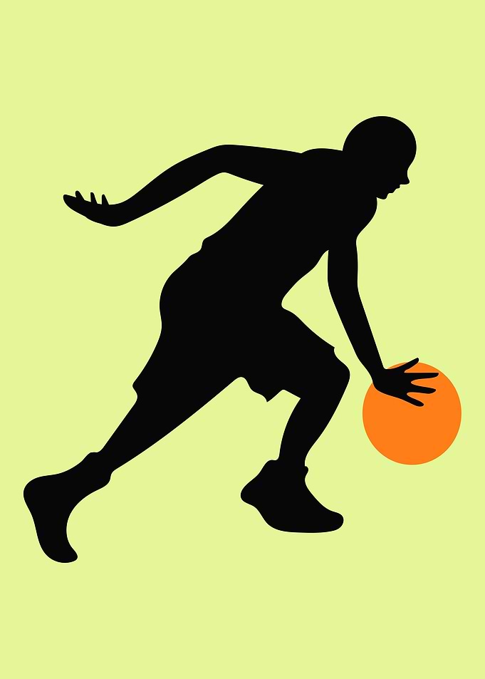 Silhouettes of basketball