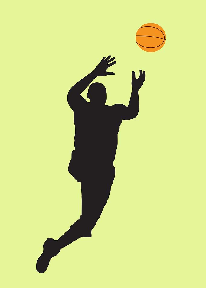 Silhouettes of basketball
