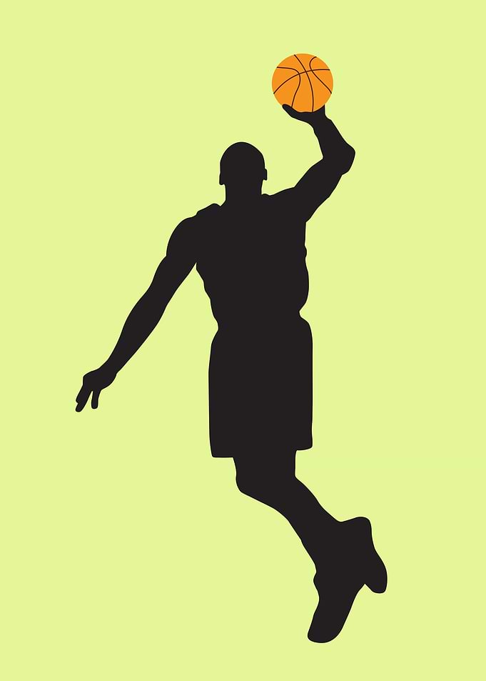 Silhouettes of basketball
