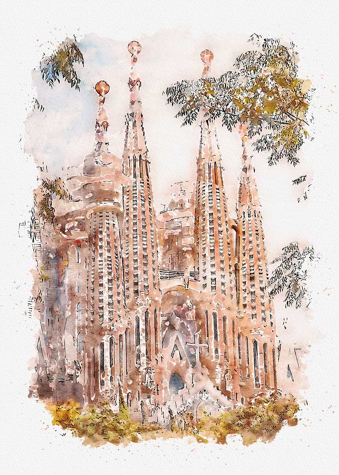 Watercolor Barcelona