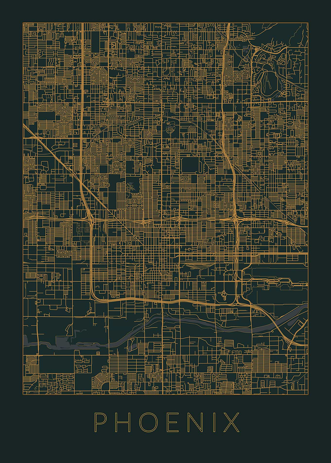 Phoenix Gray Orange Map