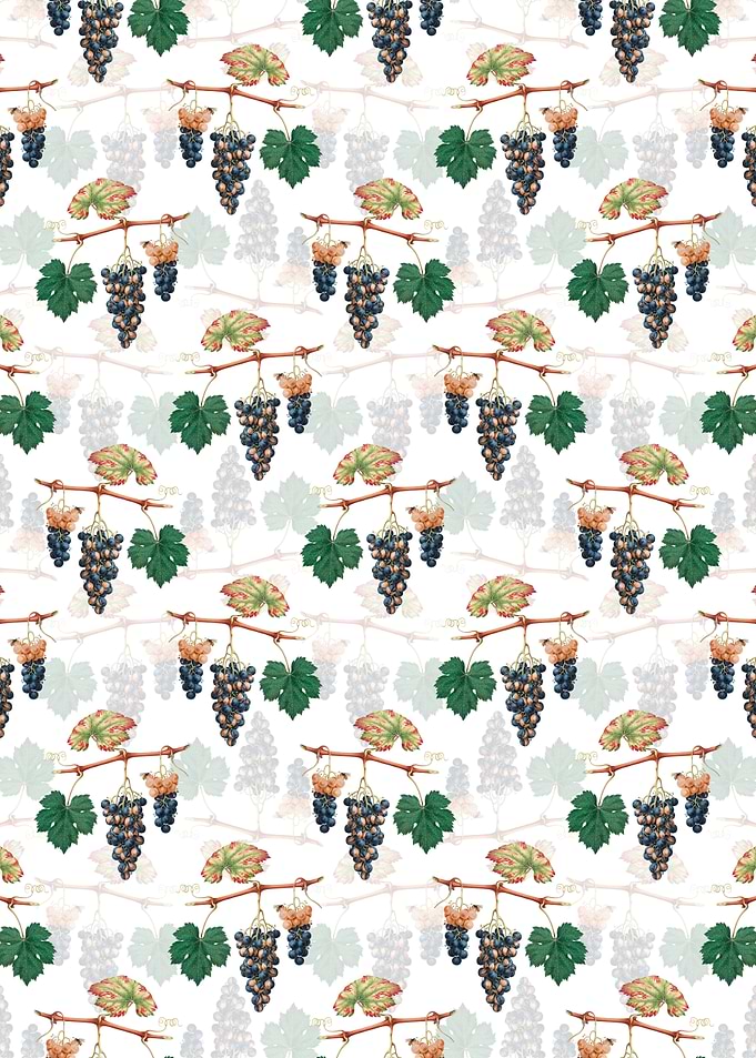 White Summer Grape Pattern