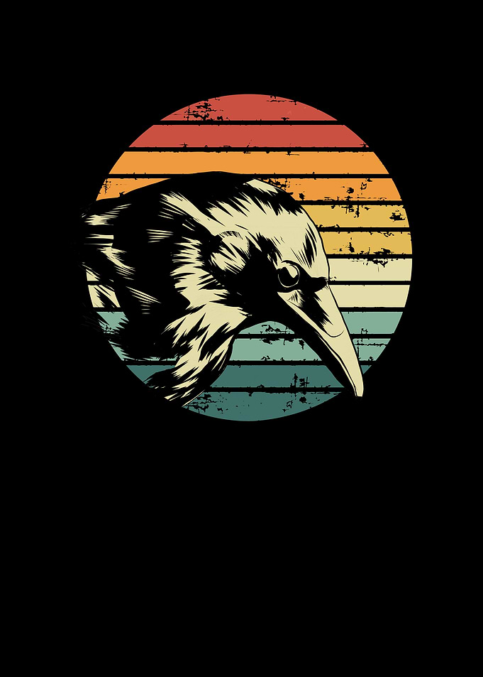 Viking crow retro