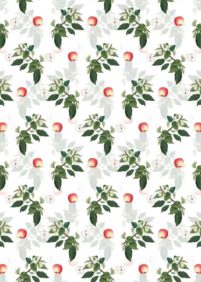 White Floral Apple Pattern