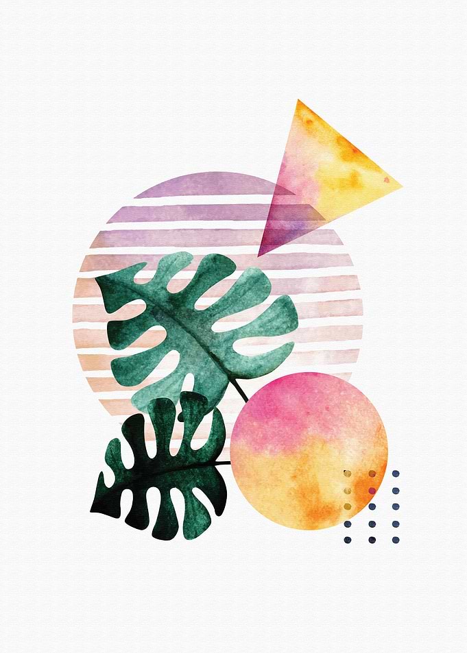 Abstract shape watercolor