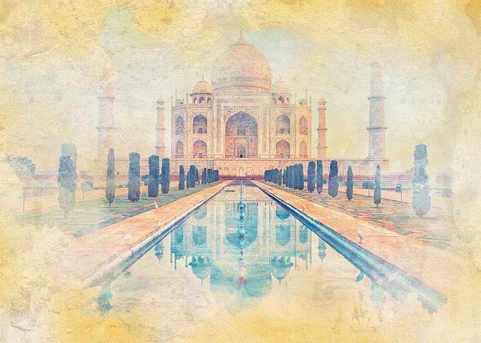 Taj Mahal Watercolor
