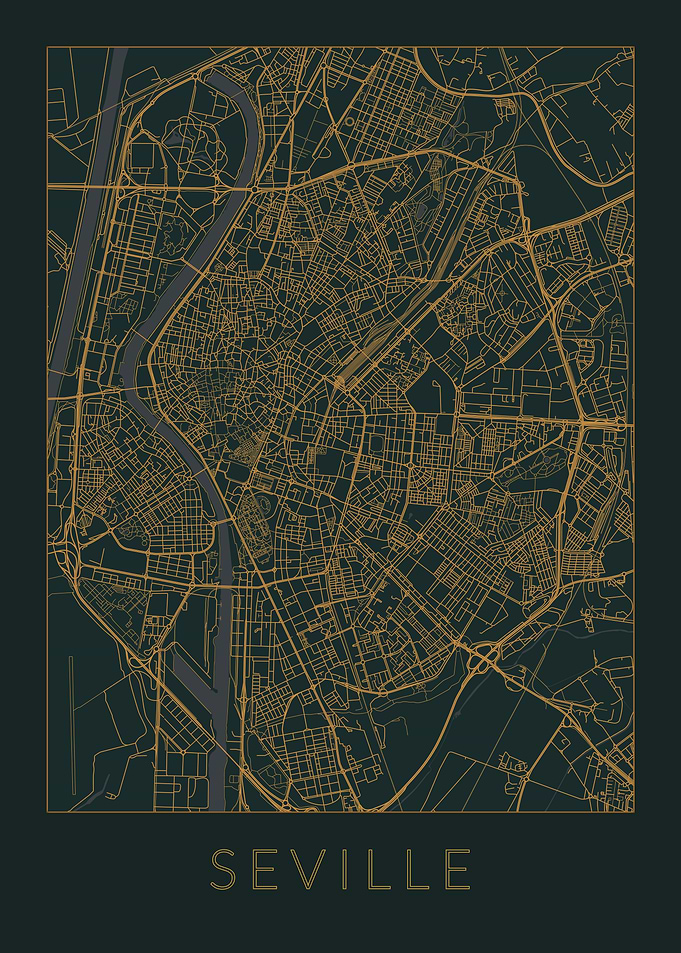 Seville Gray Orange Map